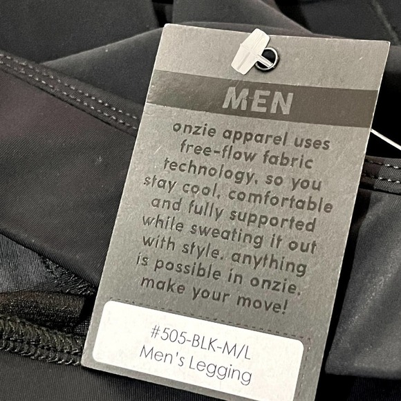 Onzie Men's 28" Full Length Moisture Wicking Legging in Black NWT Med / Large - Picture 9 of 12